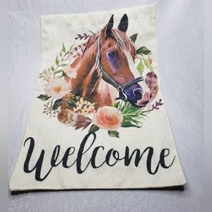 Horse Welcome Outdoor Flag 18 x 12 Inches